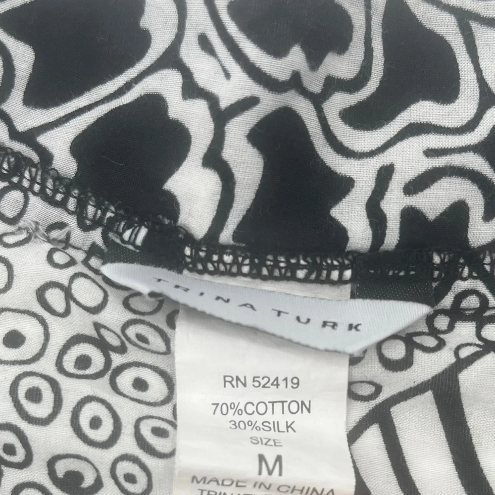 Trina Turk Cotton and Silk Sheer Tunic - Size Medium - Picture 4 of 12